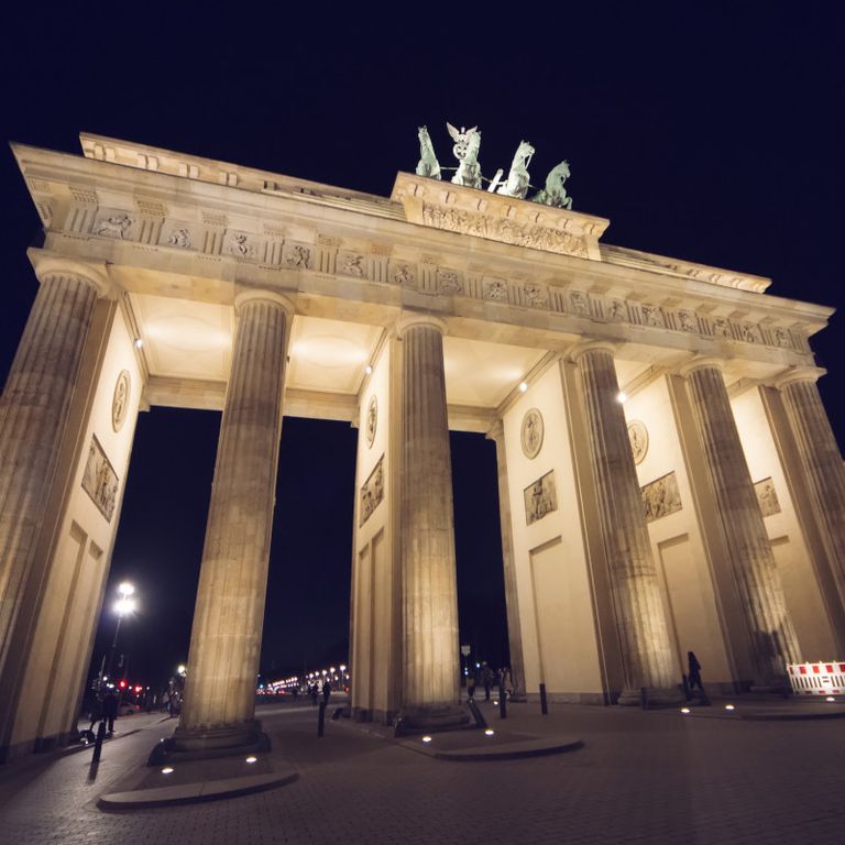 Brandenburg Gate in Euro 2024 in Germany host city Berlin